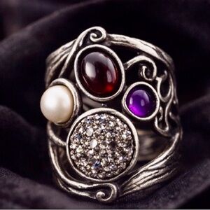 Artisan Israeli Sterling Silver Statement Ring ✨ DIDAE Modernist Design